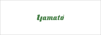 A green and white logo of yamato