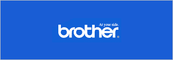 A blue background with the word brother written in white.